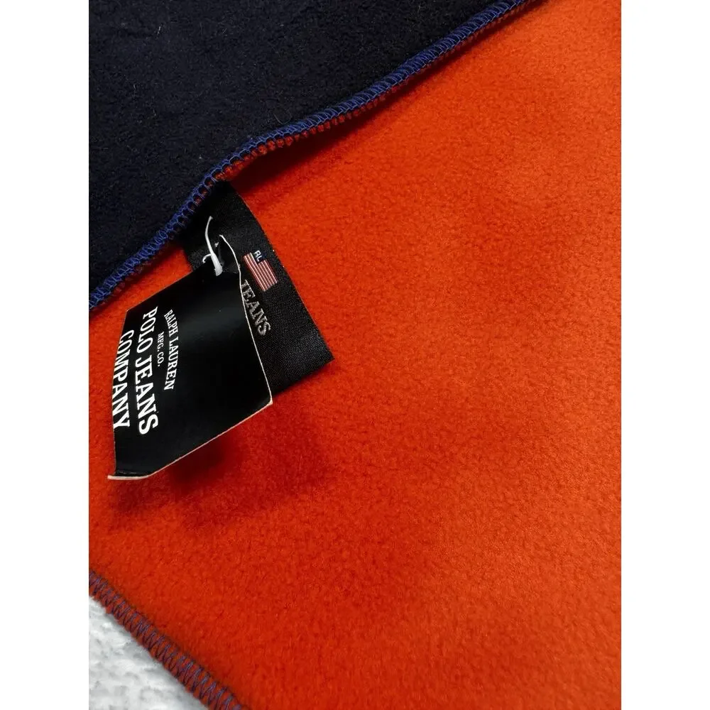 Polo Jeans Co RL-67 Fleece Scarf Black Red Reversible Logo Trim NWT Vintage Y2K